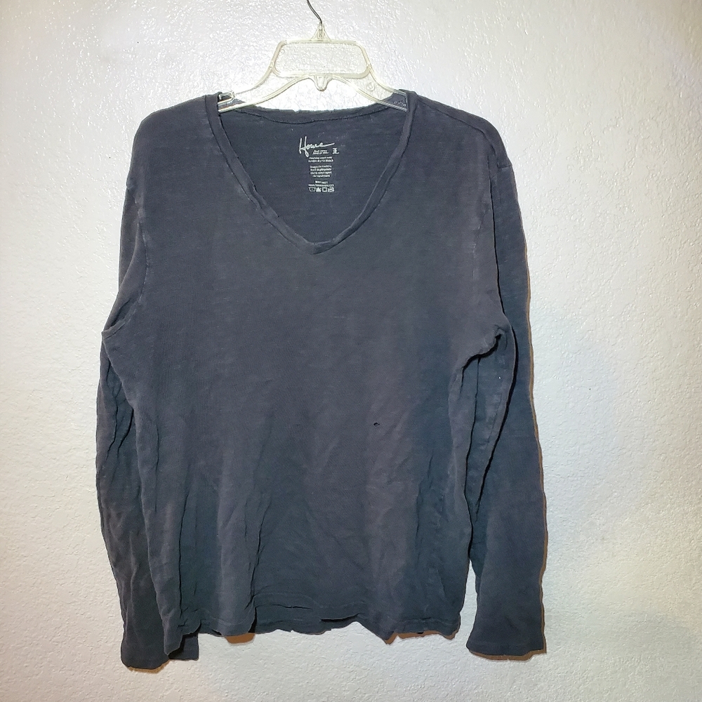 Howe V-Neck Long Sleeve Shirt - Gray
